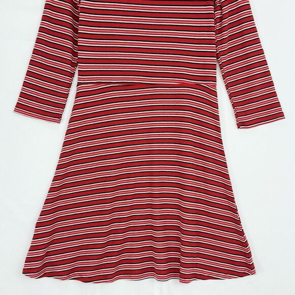 PINK Rose Size M Striped Knit Long Sleeve Button Front Shirt Dress Women’s - Picture 6 of 16